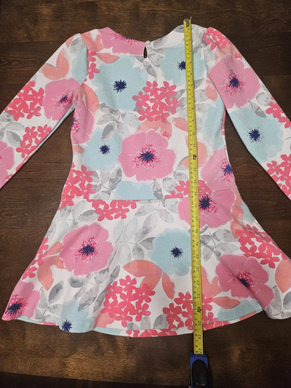 Gymboree Girls Pink & Aqua Floral Fit-and-Flare Skater Dress